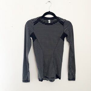 Lululemon Athletica Black and White Striped Top